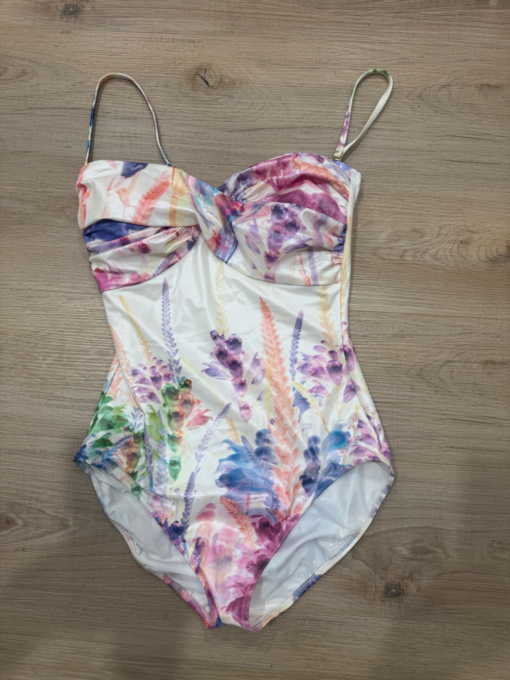 Gottex White Floral Watercolor One-Piece Swimsuit